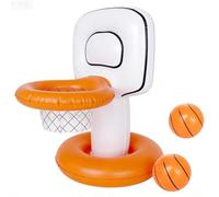 Inflatable Pool Basketball Hoop & Floating Summer Toy, Large Water Play Basketball Game, Durable Outdoor Floating Target for Summer Camp and Group Activities, Professional Style Water Sport Set