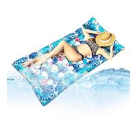 Inflatable Pool Bed Tropical Leaf Print Floating Bed