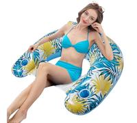 Inflatable Pool Float - Adult Floating Lounger with Cup Holder, Single Layer PVC Water Sofa Float with Sturdy Construction, Ideal for Relaxing in Pool Spa Lake Or River