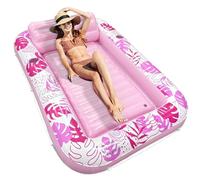 Inflatable Pool Floats - Adult Lake Floats, Monstera Leaf Pattern Inflatable Sun Tanning Hammock | for River Lake Beach Party Vacation Holiday Gathering