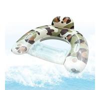 Inflatable Pool Floats - Beverage Pocket Neck Support, Compact Blowup Daybed, Swim Saddle Lounge | Foldable Aquatic Water Sofa Hammock Floating Deep Seat Sitter for Sunbathing in Backyards