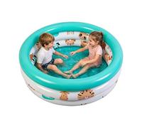 Inflatable Pool, Round Blow Up Bathing Tub for Family Water Fun, Cute Pattern Design with Stable Air Support Structure, Multi Use Outdoor Pool for Backyard Garden Beach Pet Play Fishing Activities