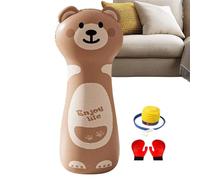 Inflatable Punching Bag for Kids, 47 inch Boxing Training Set, Gloves and Pump Included, Punching Equipment with Weighted Base Feature, Sandbag for Indoor Workout Exercise Sports Entertainment Home