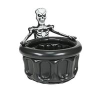 Inflatable Skull Drink Cooler - Large Capacity Black Floating Ice Bucket for Halloween Parties | Spooky Beverage Holder for Pool & Outdoor Events | Foř Beer Soda, Easy Inflation, Drain Plug Included,