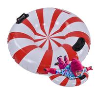 Inflatable Snow Sled Tube - Candy Shaped Heavy Duty Winter Toy, Reinforced Handles for Safe Riding, Durable Snow Tube | Backyard Park Ski Outdoor Fun for Children Adults Family Cold Play