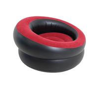 Inflatable Sofa Chair, Blow Up Lounge Seat, Lazy Flocking Air Cushion, Soft Textured, Quick Inflate Design, for Movie Nights, Camping, Bedroom, Living Room, Dorm, Outdoor Indoor Garden, 79x79x42cm Red