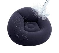 Inflatable Sofa | Flocked PVC, 103x103x60cm, bleu marine/rouge | Portable Air Couch Chair, Soft Comfortable Lounger For Adults & Kids, Home, Dorm, Game Room, Camping, Outdoor, Glamping, Party