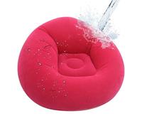 Inflatable Sofa | Flocked PVC, 103x103x60cm, Navy Blue/Red | Portable Air Couch Chair, Soft Comfortable Lounger For Adults & Kids, Home, Dorm, Game Room, Camping, Outdoor, Glamping, Party Relaxation |