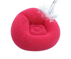 Inflatable Sofa | Flocked PVC, 103x103x60cm, Navy Blue/Red | Portable Air Couch Chair, Soft Comfortable Lounger For Adults & Kids, Home, Dorm, Game Room, Camping, Outdoor, Glamping, Party Relaxation |