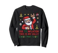 Inflation C'est ma Chemise de Noël Moche Santa Pixel Funny Sweatshirt