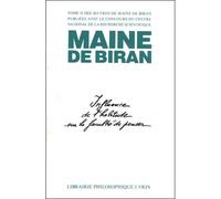 Influence de l'habitude sur la faculté de penser Œuvres, tome II - Maine De Biran - Vrin - broché - Essai