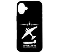 Infographie des Silhouettes d'avion de Ligne Douglas DC-3 Coque pour iPhone 16 Plus