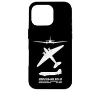 Infographie des Silhouettes d'avion de Ligne Douglas DC-3 Coque pour iPhone 16 Pro