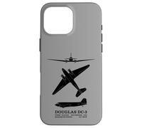 Infographie des Silhouettes d'avion de Ligne Douglas DC-3 Coque pour iPhone 16 Pro Max