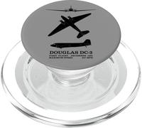 Infographie des Silhouettes d'avion de Ligne Douglas DC-3 PopSockets PopGrip pour MagSafe