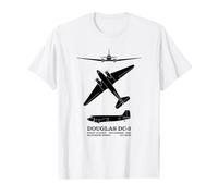 Infographie des silhouettes d'avion de ligne Douglas DC-3 T-Shirt