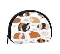 Infographie pour les types de races de rongeurs, mini porte-monnaie à fermeture éclair, petit organisateur de voyage avec imprimé intégral, tissu polyester durable, pochette compacte pour pièces de