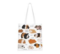Infographie pour les types de races de rongeurs Sac fourre-tout en toile avec motif imprimé sur toute la surface, grand sac fourre-tout réutilisable avec double poignées, sac de plage, sac de week-end