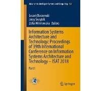 Information Systems Architecture And Technology: Proceedings Of 39th International Conference On Information Systems Architecture And Technology - Isat 2018