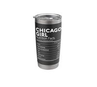 Informations nutritionnelles sur la nutrition des filles de Chicago Illinois Women Funny Deep Dish Gobelet isotherme en acier inoxydable double paroi