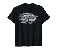 Informatique Conception de Termes clés en Nuage de Mots en Niveaux de Gris T-Shirt