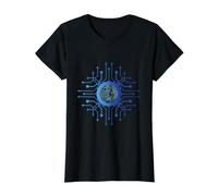 Informatique de Circuit imprimé Science-Fiction CPU T-Shirt Graphique avec Valeur, Femme, Noir, M