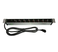 PDU 19'' L8 RM C14 - 8 prises FR + câble d'alimentation IEC C14 (10A) pour onduleur jusqu'à 2K - REF 61475 - DIM : 45 x 485 x 45 - 0.86 KG
