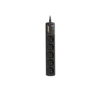 INFOSEC S5 Black Line II - Parasurtenseur - CA 250 V - 2500 Watt - 5 connecteur(s) de sortie - 1.5 m