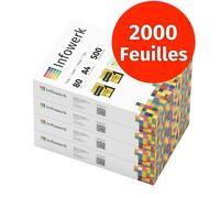 Infowerk Papier pour imprimante et photocopieur 2000 feuilles 4 x 500 A4 80 g blanc premium, vainqueur du test PEFC