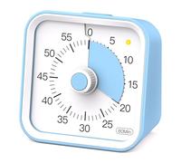 InfPokid Minuteur Visuel Timer Enfant avec Fonction Pause, Compte à Rebours de 60 Minutes Minuteur Enfant pour Salle de Classe, études, Cuisine, Silencieux Gestion du Temps pour Le TDAH (Bleu)