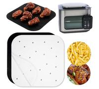 INFRAOVENS Feuilles de papier parchemin pour friteuse à air comprimé pour multicuiseur Ninja Combi tout-en-un 14 en 1 SFP701 Airfryer et mijoteuse, doublures perforées 100 pièces accessoires carrés
