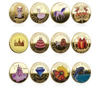 Infreecs Lot de 12 pièces de monnaie de fée des dents avec différents motifs, pièces de fée des dents, cadeaux pour enfants, cadeaux perdus pour enfants et garçons