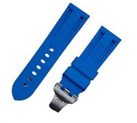 INFRI Bracelet de montre en caoutchouc souple 24 mm pour bracelet Panerai avec boucle papillon pour PAM111/441/389, 24mm Folding Buckle, Agate
