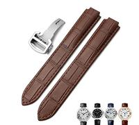 INFRI Bracelet de montre en cuir véritable avec boucle déployante pour Cartier Tank Solo Ballon bleu 16 mm 18 mm 20 mm, 22mm, Agate