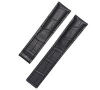 INFRI Bracelet de montre en cuir véritable pour TAG Heuer Bracelet bleu noir marron 19 mm 20 mm 22 mm avec boucle déployante, 19mm