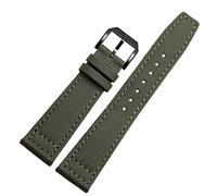 INFRI Bracelet de montre pour IWC Pilot Spitfire Timezone TopGun - Vert et noir - 20 mm, 21 mm, 22 mm - En nylon, 21mm