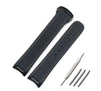 INFRI Bracelet en silicone 20 mm Accessoires de montre pour Omega Hippocampus 300 AT150 8900 mètres Bracelet de montre en caoutchouc marin boucle papillon, 20 mm