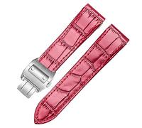 INFRI Brotte de montre en cuir authentique exquise pour Cartier Series 20mm Élégant Design 23mm Bracelet(Red silver buckle,20mm)