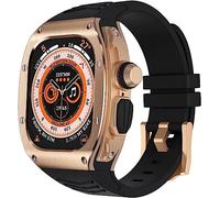 INFRI Kit de coque de protection en acier pour Apple Watch Ultra 49 mm, coque en métal de qualité supérieure et bracelet en silicone pour iWatch Watch, For Ultra 49mm, Agate