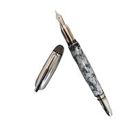 INFRI Star Stylo à bille en métal avec inscription rouge et pierre jaune (F)