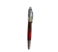 INFRI Star Stylo plume à bille en métal avec inscription rouge et pierre jaune (A)
