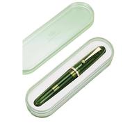 INFRI Stylo-plume ivoire grande taille en résine avec grand convertisseur - Pointe EF/F/M - Fournitures scolaires (vert olive avec boîte, 0,7)
