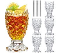 INFTYLE Lot de 6 verres à cocktail vintage en forme d'ananas - Verres à whisky classiques - Cadeau pour homme et femme (236,8 g)