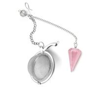 Infudivine Quartz Rose - Infuseur boule filtre à thé - Magnétisation du thé - Lithothérapie - Acier inoxydable - Pierre naturelle - Idée cadeau - Bien être détox - TÉTI