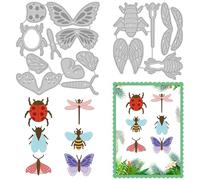 INFUNLY 6 pièces Ensemble de Matrices d'insectes 3D métal Matrices découpe Papillon Matrices Libellule pour la Fabrication Cartes modèle pochoirs gaufrage pour Bricolage Artisanat Album Papier