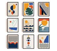 INFUNLY 9 Pièces Impression d'art Abstrait Moderne Minimaliste Affiches d’Art Abstraites Géométrique Paysage Murale de Dessin sans Cadre, 8 x 10 Pouces