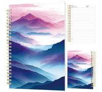 INFUNLY Berg Bloc-notes à spirales 160 pages 160 pages Journal esthétique Couverture paysage pour notes de bureau, école, voyage, cadeau