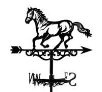 INFUNLY Girouette en métal pour cheval noir - Finition à la main - Panneau de direction en fer - Toit de jardin - Décoration de ferme - 35 x 27 cm