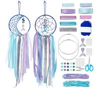 INFUNLY Lot de 2 Attrape-rêves sirène kit de Fabrication d'attrape-rêves Bricolage Attrape-rêves Boho Faits à la Main pour Enfants décoration Murale pour Chambre de Fille Chambre de bébé à Suspendre.