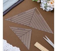 INFUNLY Lot de 2 gabarits d'angle demi-carrés triangulaires 2 tailles en acrylique 2,5 à 12,7 cm/2,5 - 20,3 cm - Règle transparente pour la couture - Outils de couture pour une coupe précise